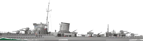 Корабль ORP Blyskawica H34 [Destroyer] - чертежи, габариты, рисунки